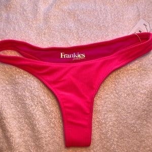 NWT Frankies Bikini Ribbed Hot Pink Bottoms
